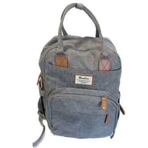 Ruvalino Diaper Bag  Multifunctional All In One Backpack with Changing Pad Gray